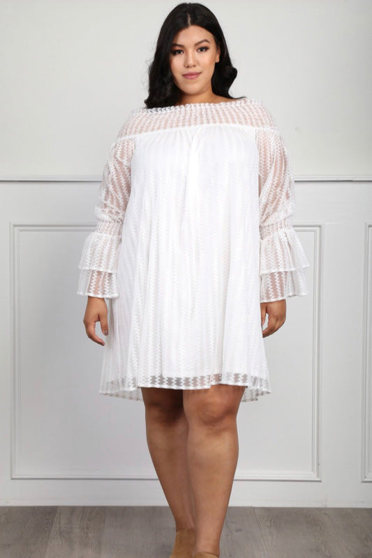 goPals white off-the-shoulder plus size dress. 